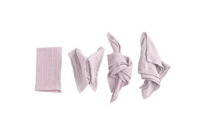 Close-up of borrowed BLU Organic Cotton Napkins Set of 6 - Mixed Pastel, showcasing soft, eco-friendly texture, ideal for enhancing dining elegance and functionality.