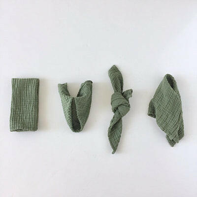 Close-up of borrowed BLU | Organic Cotton Napkins Set of 6 - Mixed Pastel, showcasing the soft texture and quality craftsmanship ideal for elevating any dining setting.