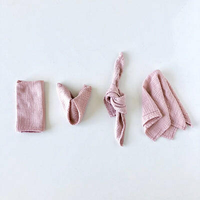 Borrowed BLU | Organic Cotton Napkins Set of 6 - Mixed Pastel, showcasing soft, eco-friendly texture and elegant design, perfect for enhancing any dining setting.