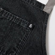 Hedley & Bennett All Day Crossback Apron, Oyster Gray Denim — construction detail