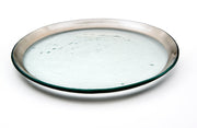 Annie Glass | 12 Buffet Plate, a clear, round glass platter with a subtle bluish-green tint, ideal for elegant serving and dining experiences.