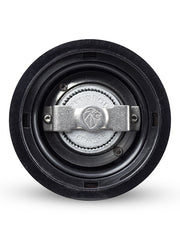 Peugeot | Paris u'Select Pepper Mill, Black Lacquer Wood, 9 inches, featuring the iconic Peugeot grinding mechanism with lion logo and Peugeot France stamp.