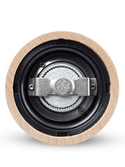 Peugeot | Paris u'Select Pepper Mill, showcasing its metal grinding mechanism stamped “Peugeot France,” set in a natural wood housing, 12 inches tall.