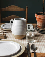 Farmhouse Pottery | Farmer's Pitcher - Medium, features a hand-formed spout and sturdy handle for easy pouring, perfect for serving drinks or displaying flowers.