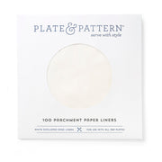 Classic White Original Flat Plate Liner featuring a central circle design, ideal for stylish table settings, from Athens Cooks kitchen store.