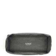 UASHMAMA | Panino Storage Tray - White, a versatile, washable paper tray suitable for organizing kitchen items or personal essentials, showcasing close-up details of its sturdy fabric and leather-like texture.