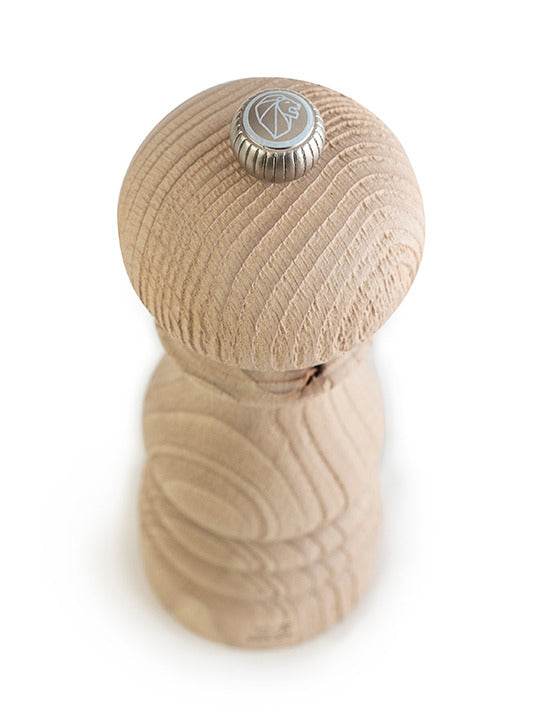 Peugeot | Paris Nature Collection Salt Mill, Nature: turned-wood design with adjustable stainless-steel mechanism, upcycled beech, minimalist elegance, ideal for Athens Cooks' curated kitchen collection.