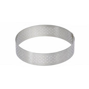de Buyer | Perforated Tart Ring - 4 made of durable stainless steel, designed for perfect heat distribution and crispy tart crusts, ideal for home baking.