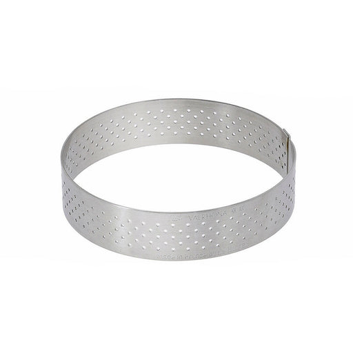 de Buyer | Perforated Tart Ring - 4 made of durable stainless steel, designed for perfect heat distribution and crispy tart crusts, ideal for home baking.