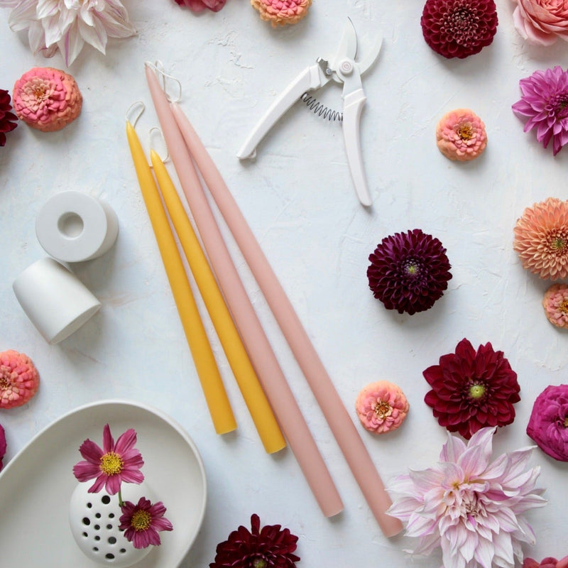 The Floral Society | Dipped Taper Candles, 12 Inches, Saffron