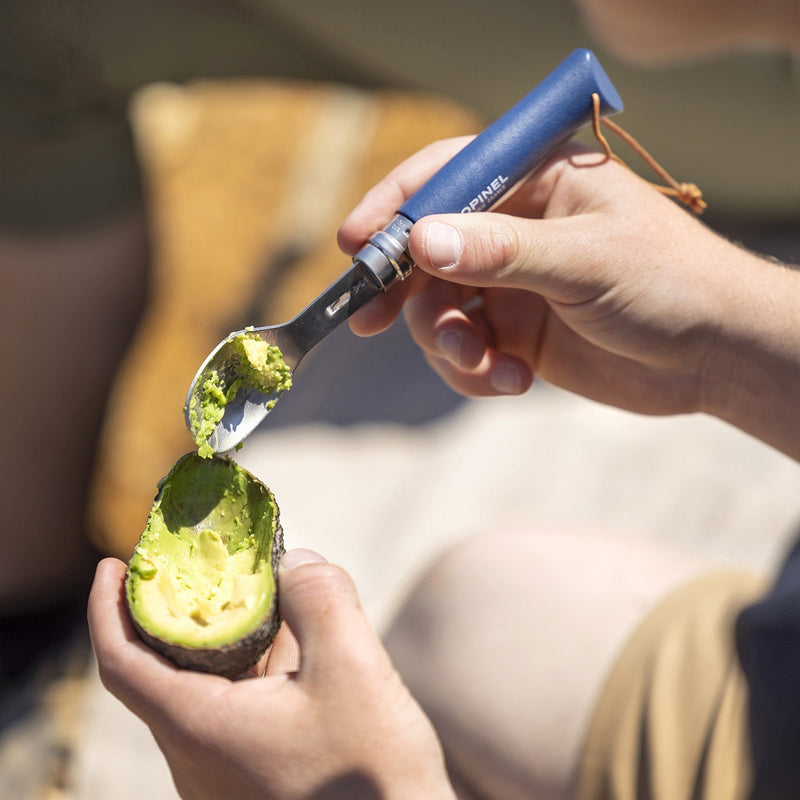 Opinel | No 8 Carbon Steel Folding Knife, Picnic Cutlery+ Set