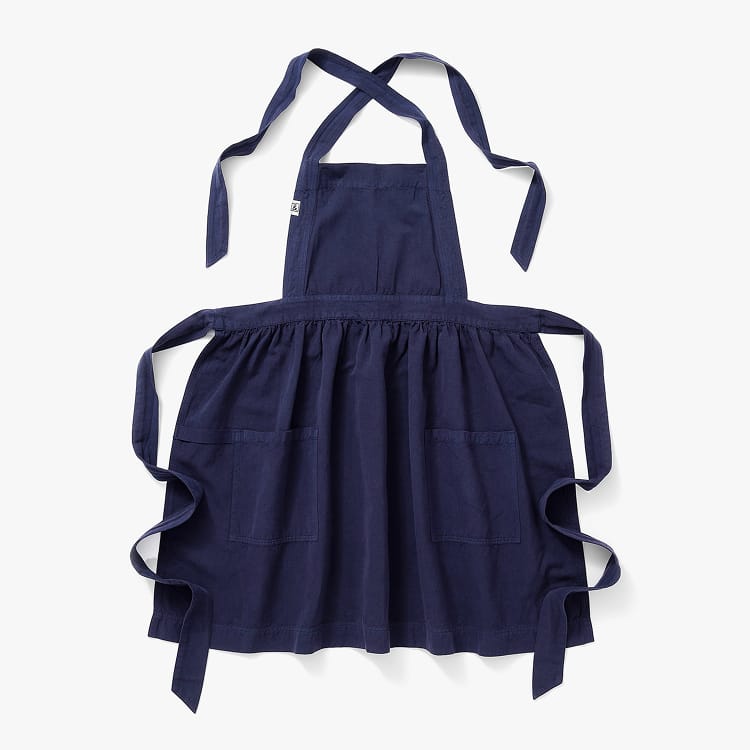 Hedley & Bennett Pinafore Apron, Blueberry Blue, full apron front view