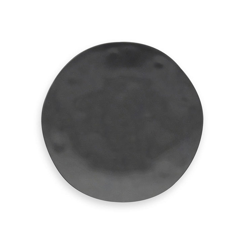 TarHong | Planta Matte Dinner Plate - Black, 10.5 eco-friendly bamboo, with organic edges and a matte finish, ideal for stylish, sustainable dining from Athens Cooks.