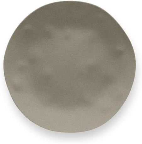 TarHong | Planta Matte Dinner Plate - Black: Close-up of a durable, shatterproof dinner plate with organic edges and a matte finish, ideal for versatile dining.