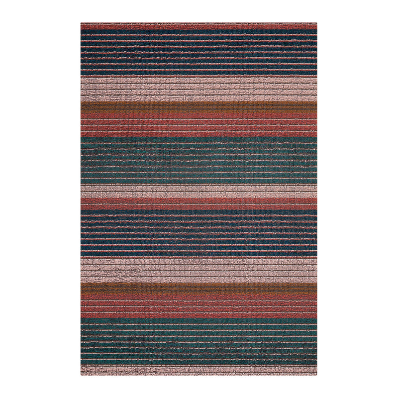 Chilewich Pleat Stripe Shag Mat in Raspberry, 24 by 36 inches