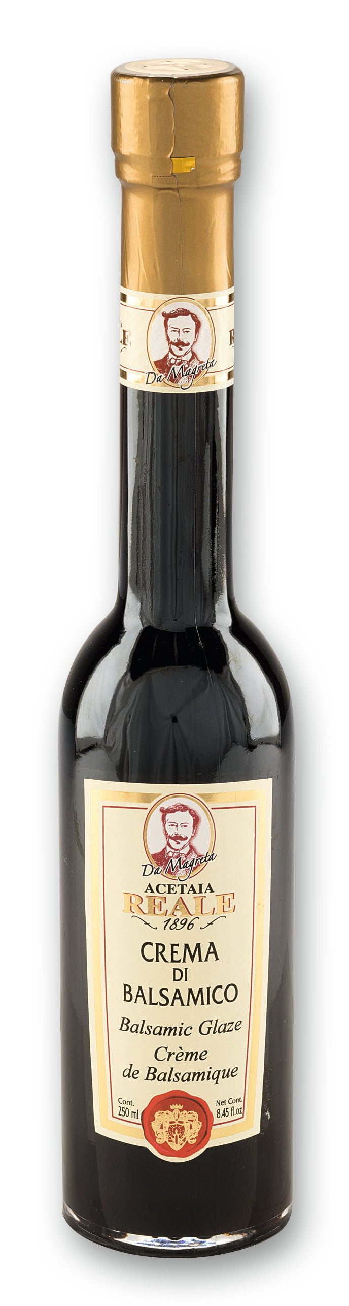 Reale | Classic Balsamic Glaze bottle, showcasing its label, perfect for enhancing culinary creations with rich, authentic flavor from Athens Cooks.