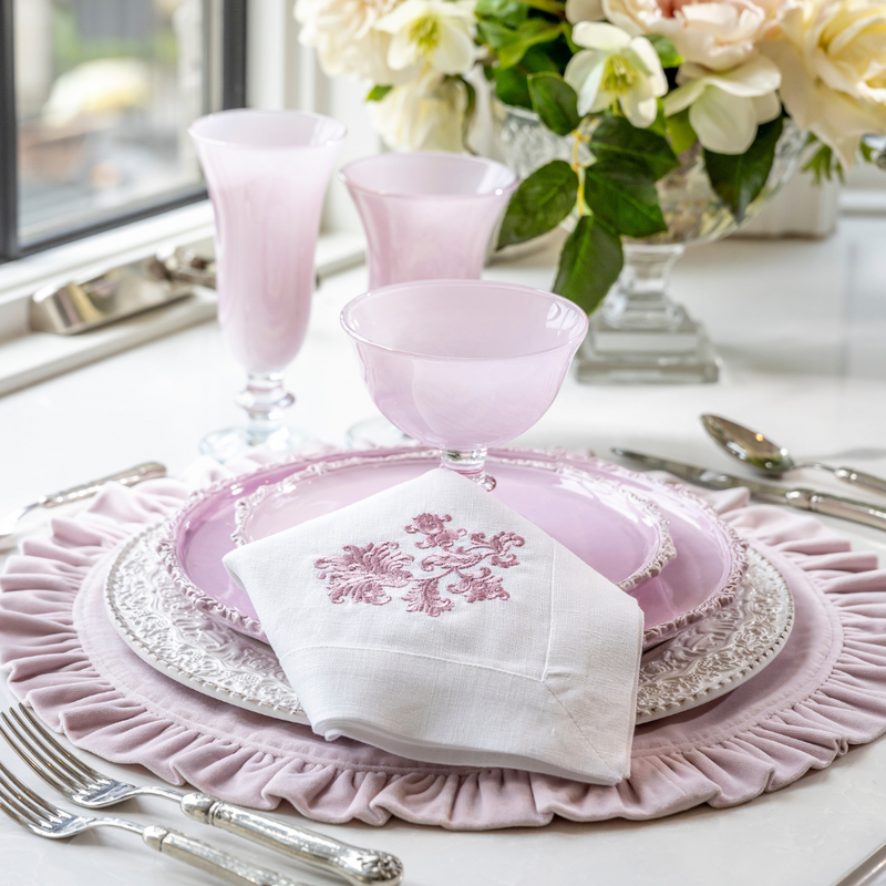 Arte Italica & Crown Linen Designs | Rialto Flute - Adriatic Blue