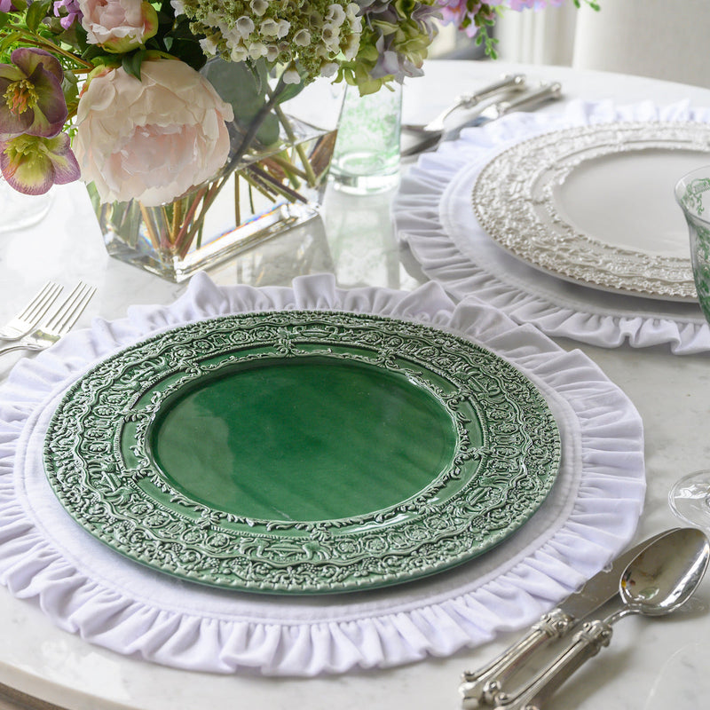 Arte Italica & Crown Linen Designs | Renaissance Charger Plate, White