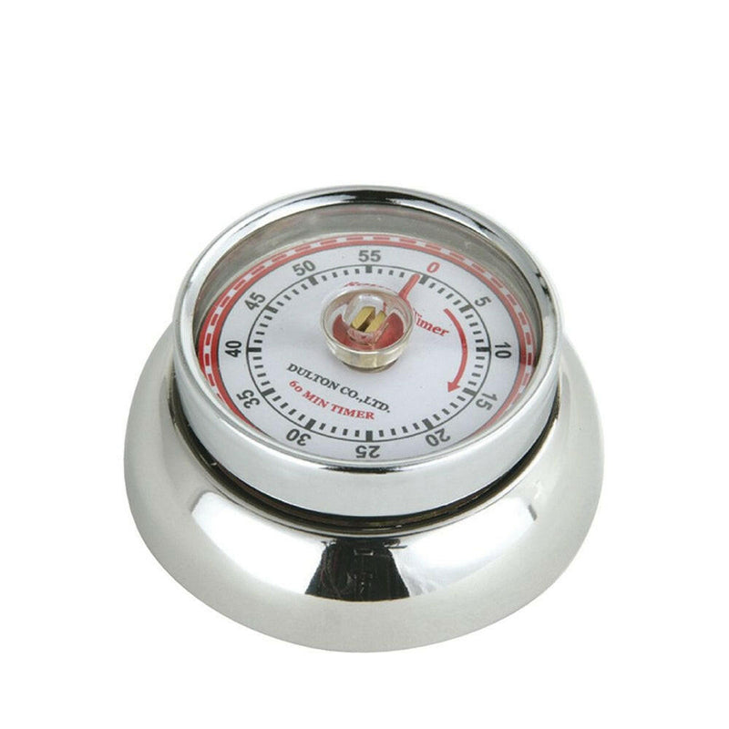 Zassenhaus | Retro Kitchen Timer - White, featuring a robust steel design, built-in magnet, and a 60-minute setting, ideal for precise cooking.