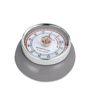 Zassenhaus Retro Kitchen Timer - White, featuring a sleek design with a steel body and built-in magnet, perfect for precise timing up to 60 minutes.