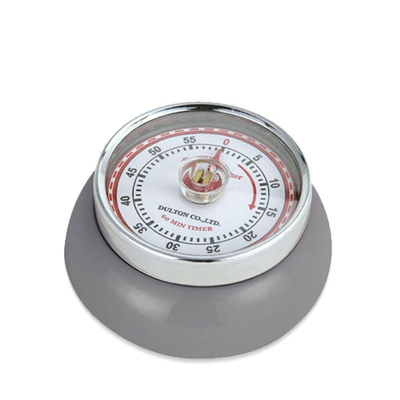 Zassenhaus Retro Kitchen Timer - White, featuring a sleek design with a steel body and built-in magnet, perfect for precise timing up to 60 minutes.