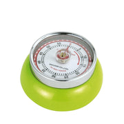 Zassenhaus Retro Kitchen Timer - White, with a classic design, features a strong magnet and steel body, ideal for precise cooking up to 60 minutes.