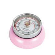 Zassenhaus Retro Kitchen Timer - White, steel with a super-strong magnet, 2.75 diameter, set up to 60 minutes. Ideal for precise cooking timing.