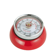 Zassenhaus Retro Kitchen Timer - White, featuring a classic design with a strong magnet and durable steel build, perfect for precise 60-minute cooking tasks.