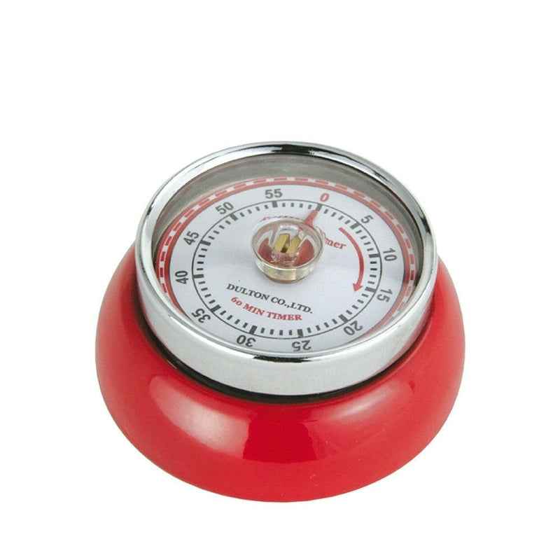 Zassenhaus Retro Kitchen Timer - White, featuring a classic design with a strong magnet and durable steel build, perfect for precise 60-minute cooking tasks.
