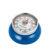 Zassenhaus Retro Kitchen Timer - White, steel construction with a built-in magnet, measures 2.75 diameter x 2 high, adjustable up to 60 minutes.