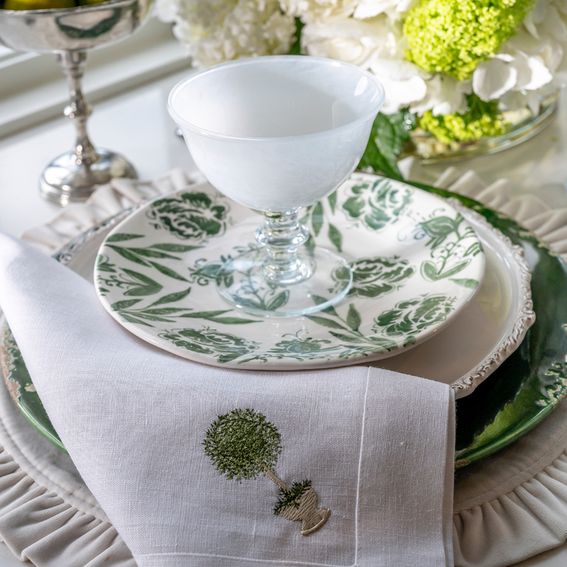 Arte Italica & Crown Linen Designs | Rialto Compote - Adriatic Blue