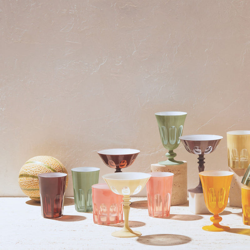 Sir|Madam | Rialto Glass Coupe, Ox Blood, Set of 2