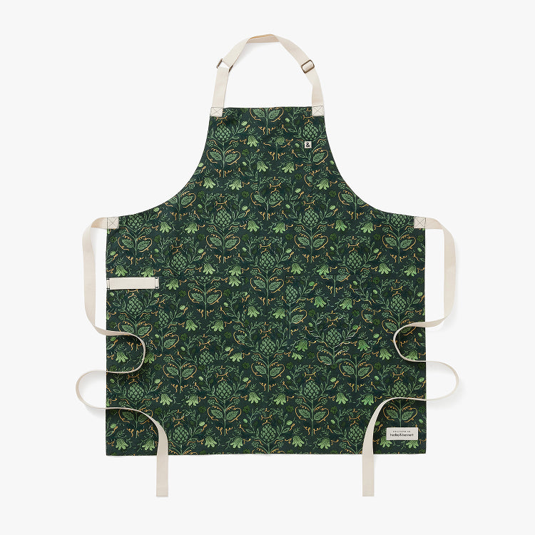 Hedley & Bennett Rifle Paper Co. Essential Apron, Artichoke Forest — front view