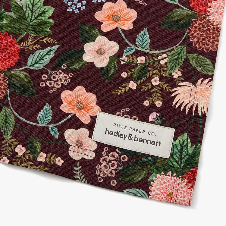 Hedley & Bennett | Rifle Paper Co. Essential Apron, Burgundy Dahlia