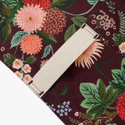 Hedley & Bennett Rifle Paper Co. Essential Apron, Burgundy Dahlia — fabric and construction detail