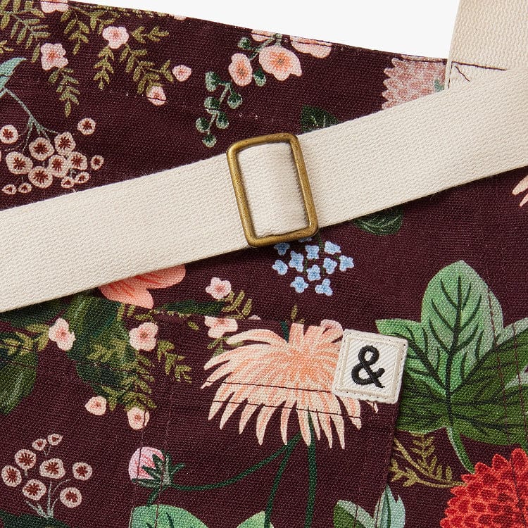 Hedley & Bennett | Rifle Paper Co. Essential Apron, Burgundy Dahlia
