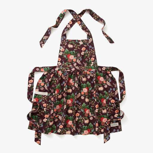 Hedley & Bennett Rifle Paper Co. Pinafore Apron, Burgundy Dahlia — front view