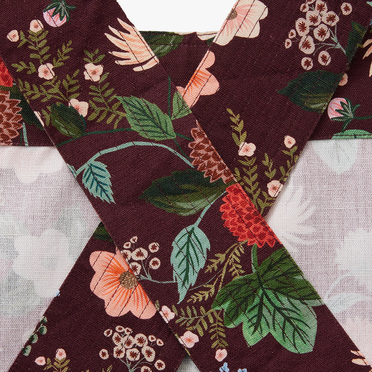 Hedley & Bennett Rifle Paper Co. Smock Apron, Burgundy Dahlia — apron detail