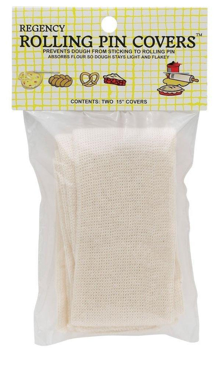Pastry Rolling Pin Covers, set of two, designed for non-stick dough rolling, enhancing baking results by absorbing excess flour. Ideal for pie crusts and pastries.
