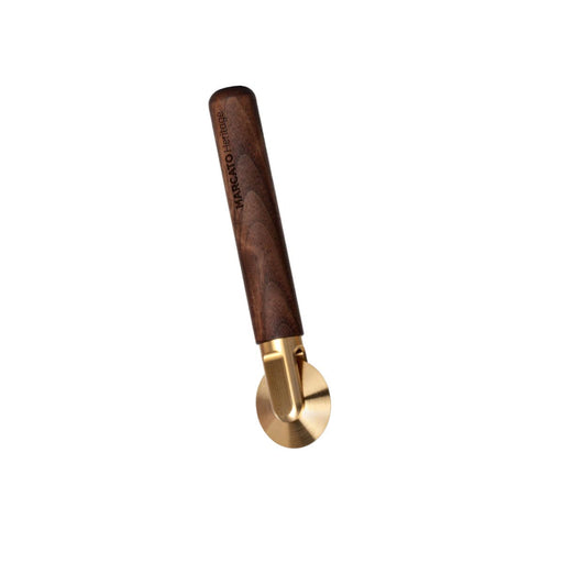 Marcato | Smooth Pasta Wheel Cutter with a round brass blade and wooden handle, ideal for effortlessly slicing pasta sheets and crafting perfect ravioli squares. Made in Italy.