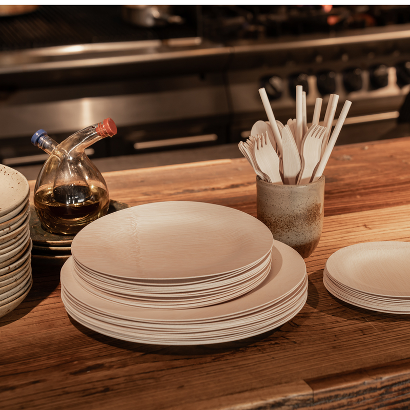 bambu® | Disposable Bamboo Round Plates, 7 inches