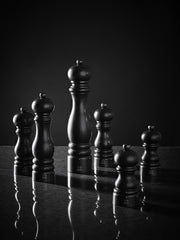 Peugeot | Paris u'Select Wooden Pepper Mill, Satin Black, showcases elegant, tall profiles with a sleek finish, emphasizing precision grinding and ergonomic design for culinary enthusiasts.