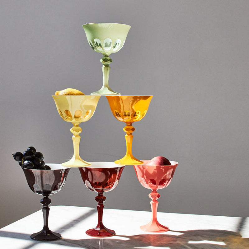 Sir|Madam | Rialto Glass Coupe, Pale Sage, Set of 2