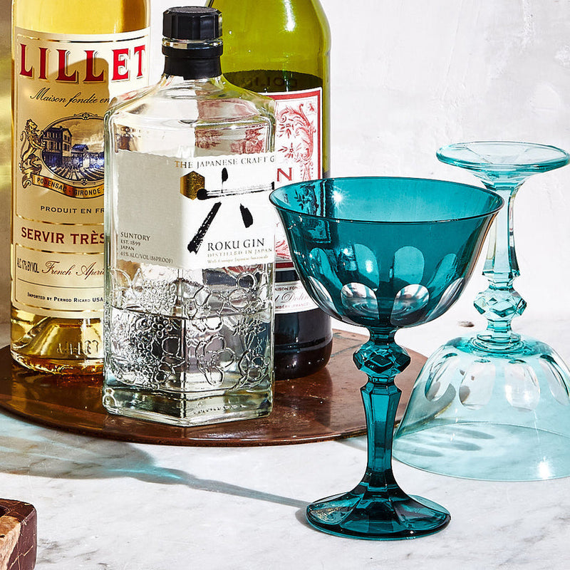 Sir|Madam | Rialto Glass Coupe, Millicent, Dark Green, Set of 2