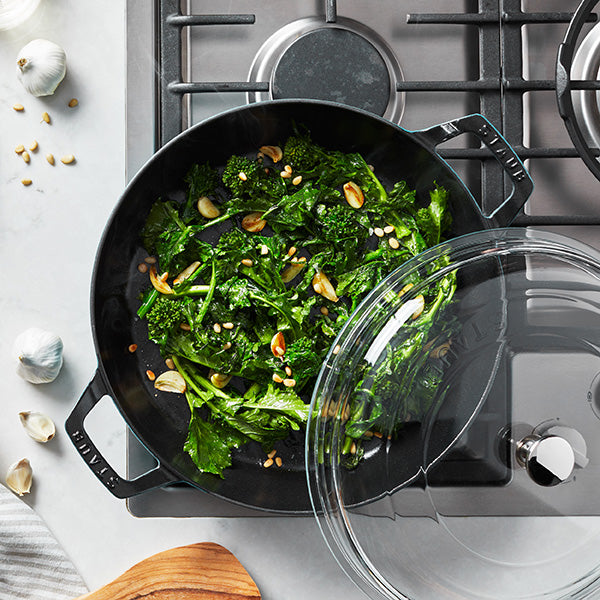 Staub | 3.5 qt Cast Iron Braiser With Glass Lid - Grenadine