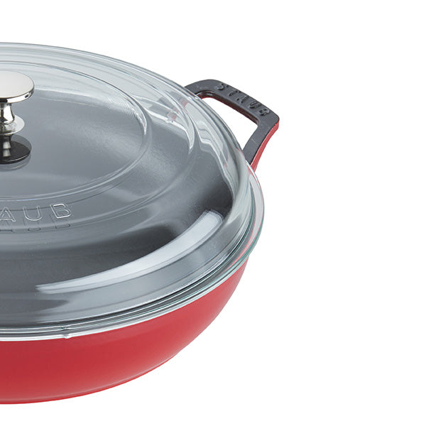 Staub | 3.5 qt Cast Iron Braiser With Glass Lid - Grenadine