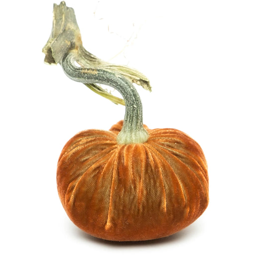 Hot Skwash | Silk Velvet Pumpkin - Bronze - Jumbo with a unique, naturally sourced stem, handcrafted for an elegant home decor accent.
