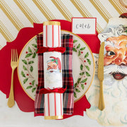 Hester & Cook Christmas Crackers - Santa, designed for festive dining, featuring surprises like a honeycomb ball, confetti, gold crown, and conversation card.