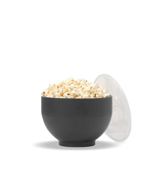 W&P | Silicone Reusable Popcorn Popper - Charcoal - Standard, collapsible for easy storage, makes 9 cups of popcorn, ideal for eco-friendly, waste-free snacking.