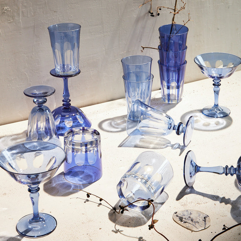 Sir|Madam | Rialto Glass Coupe, Thistle, Light Blue, Set of 2